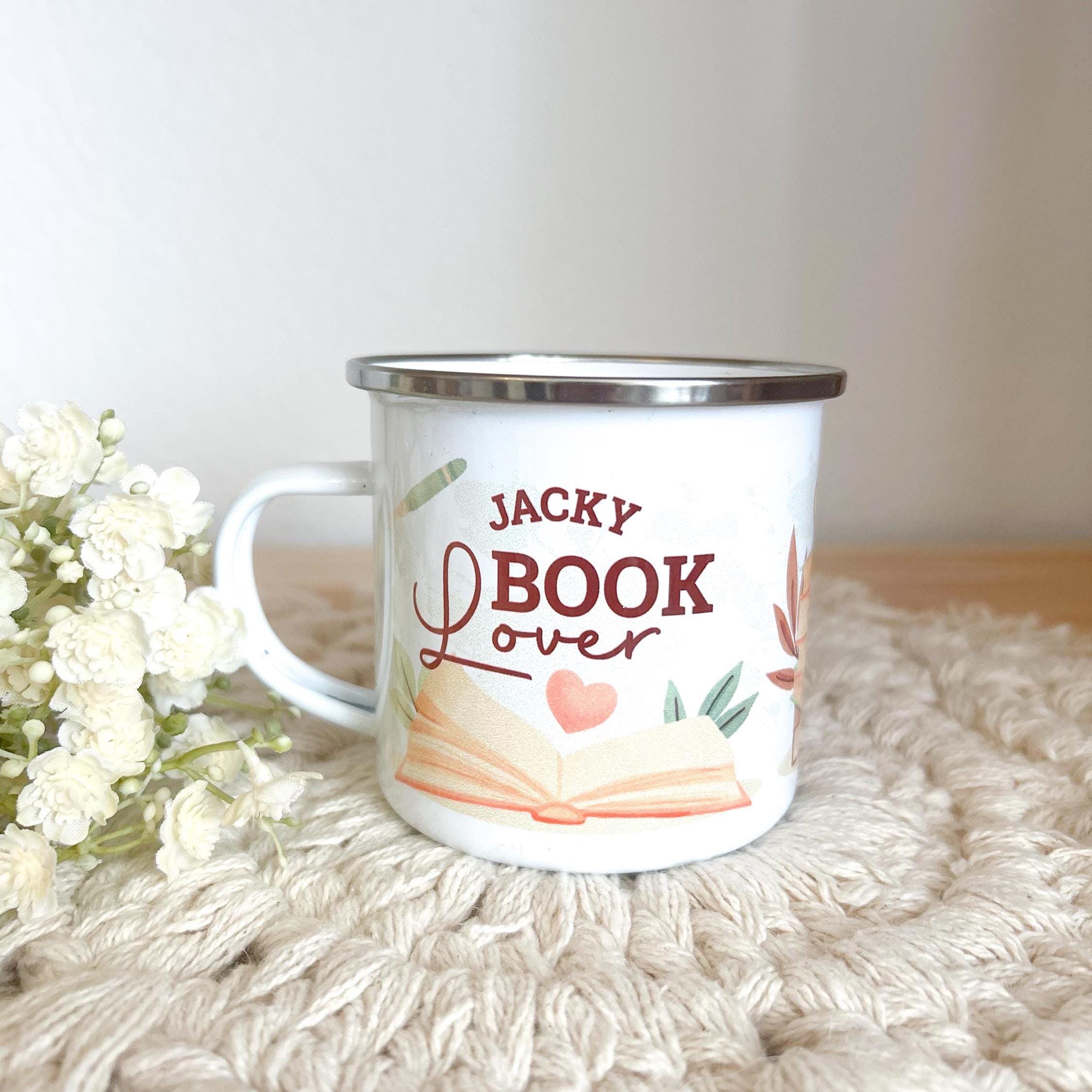 Enamel mug "Book Lover" personalized mug books
