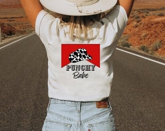 Punchy Babe T-Shirt, Punchy fashion, Country girl t-shirt, Nashville t-shirt, Western t-shirt, Country music concert t-shirt, outlaw women