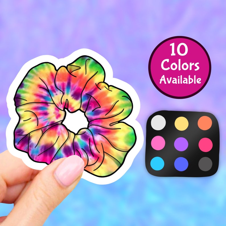 Custom Scrunchie Sticker Vsco Stickers Pink Blue Yellow Etsy