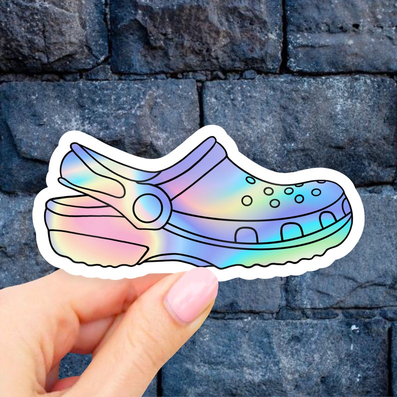Rainbow Croc Sticker Vsco Stickers Croc Stickers Aesthetic Etsy