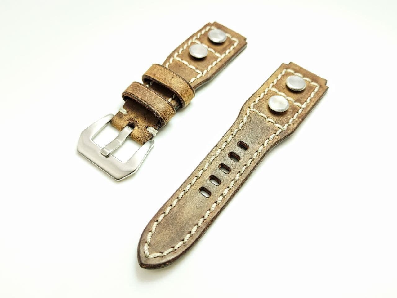 Vintage Brown pilot watch strap handmade leather watch strap Etsy