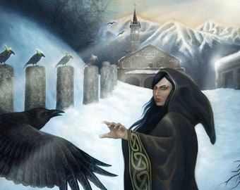 Artistic print "The Priestess of the Crows"