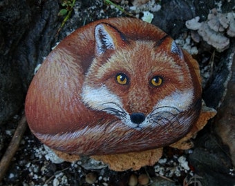 Painted Stone "Fox"