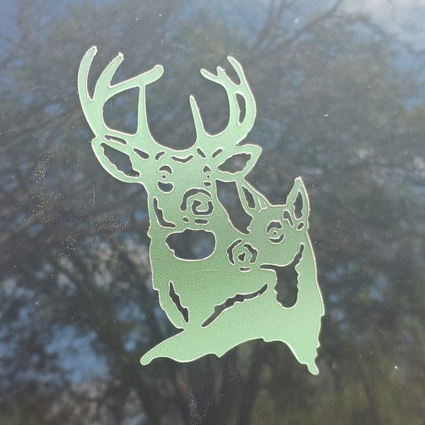 Buck&Doe Vinal Decal, window decals, permanent vinyl, deer decal