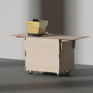 Mobile coffee cart, with extra shelf, custom painted and layout