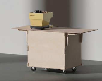 Mobile coffee cart, with extra shelf, custom painted and layout