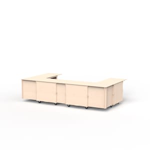 Modular U-Shaped Mobile Bar Setup – 4 Connected Carts with Custom Layout Options