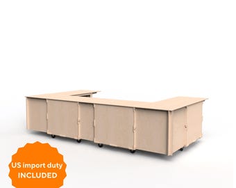 Modular U-Shaped Mobile Event Bar – 4-Cart Setup with Corner & Straight Connections