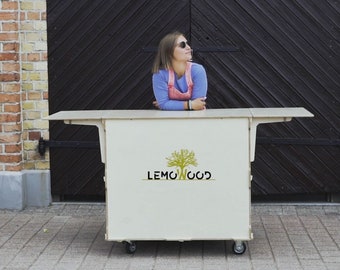 Mobile coffee cart, with extra shelf, custom painted and layout