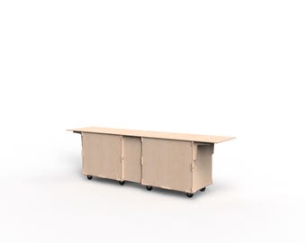 2-Cart Straight-Line Mobile Bar – Portable Event Counter with Seamless Modular Design