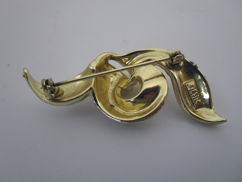 Vintage Designer Lisner Fancy Swirl Bow Brooch