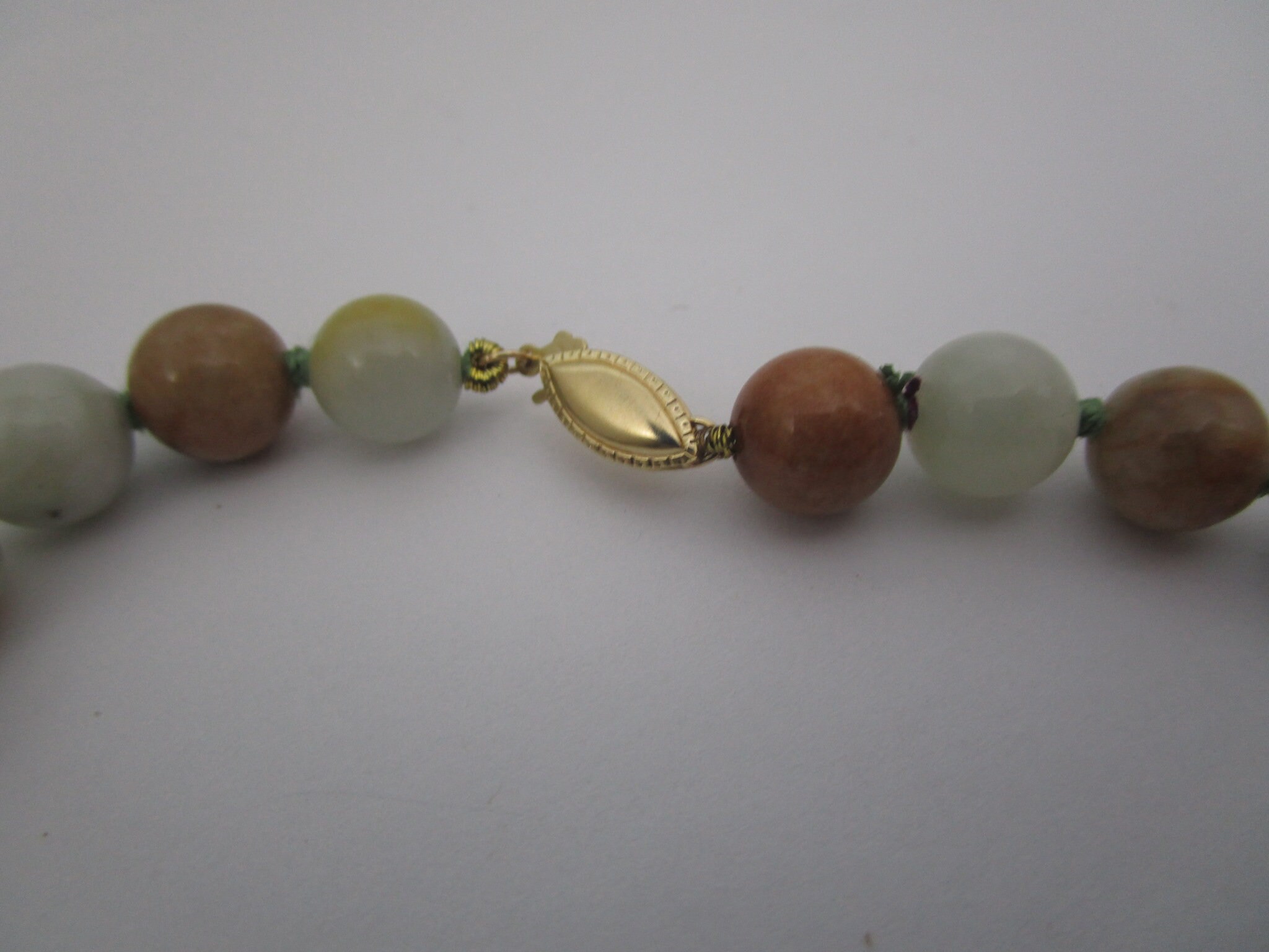 Vintage Individually Knotted Real Jade Beaded Necklace With 14 - Etsy