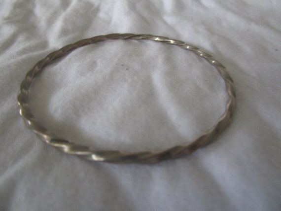 Antique Sterling Silver Twist Bangle Bracelet
