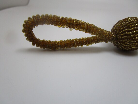 Vintage Large Gold Glass Beaded Tassel WOW - image 4