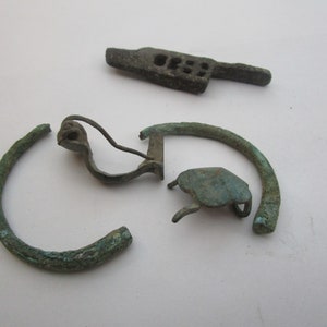 Authentic Ancient Roman Bronze Artifact Lot Jewelry Plus More Must See