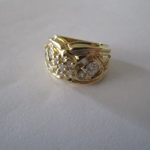 Custom Made Solid 14K Yellow Gold with Real Diamonds Bakers Dozen - 2 Large Diamonds