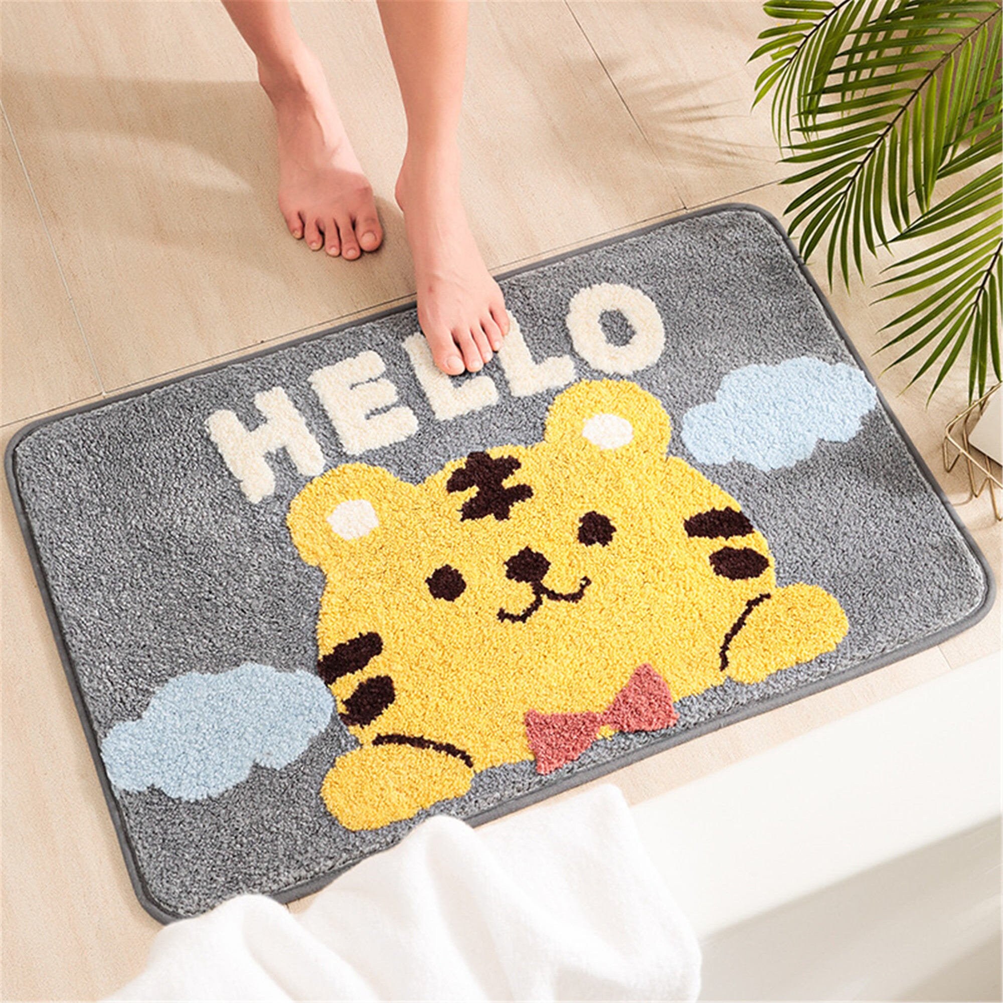 Bath Mat Shower Mat Shower Rug Colorful Cute Animal Kids Bath Etsy