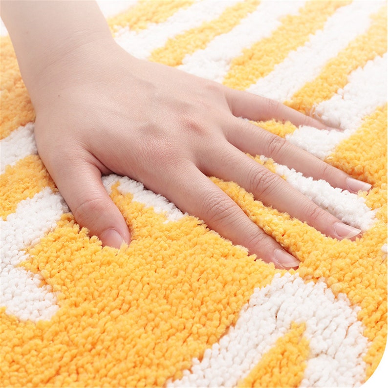 Bath Rugs Lemon and Peach Bath Mat Shower Mat Rug Colorful Etsy