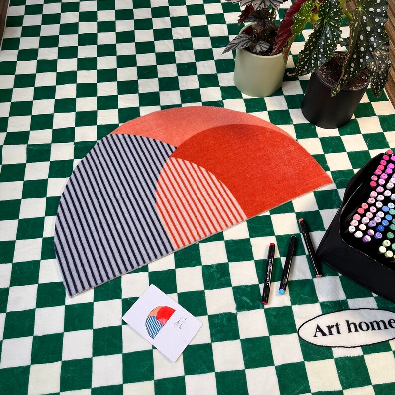 Semicircle Entrance Door Mat Indoor Outdoor Half Moon Rug Etsy