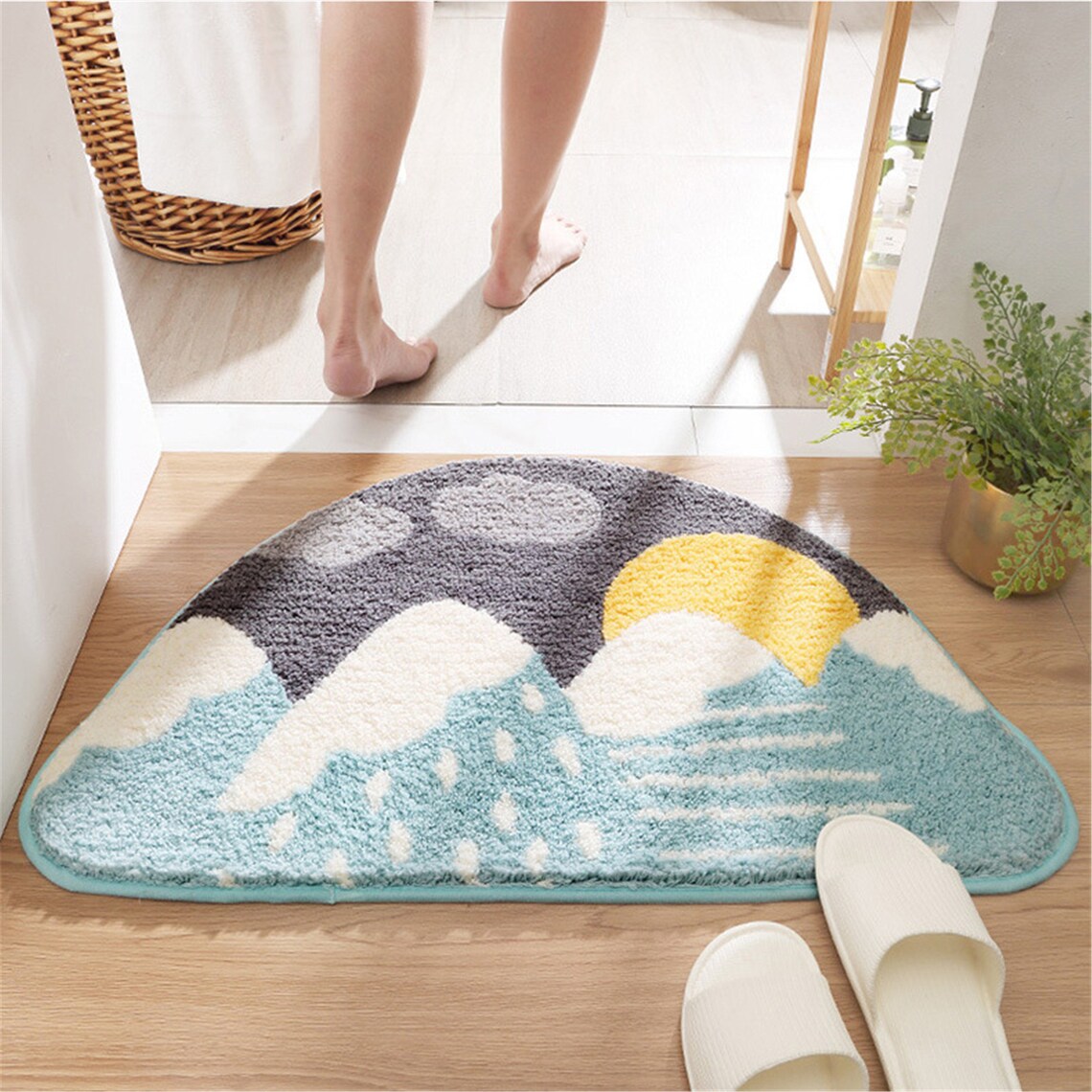 Sunshine Bath Mat Shower Mat Rug Colorful Cute Animal Kids Etsy