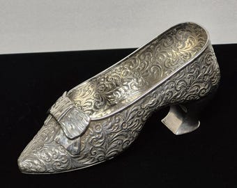 Antique Victorian British Hallmarked Silver Shoe Vase