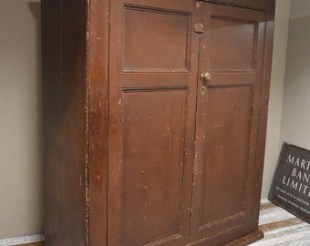 Victorian Pine School Larder Kitchen Cupboard