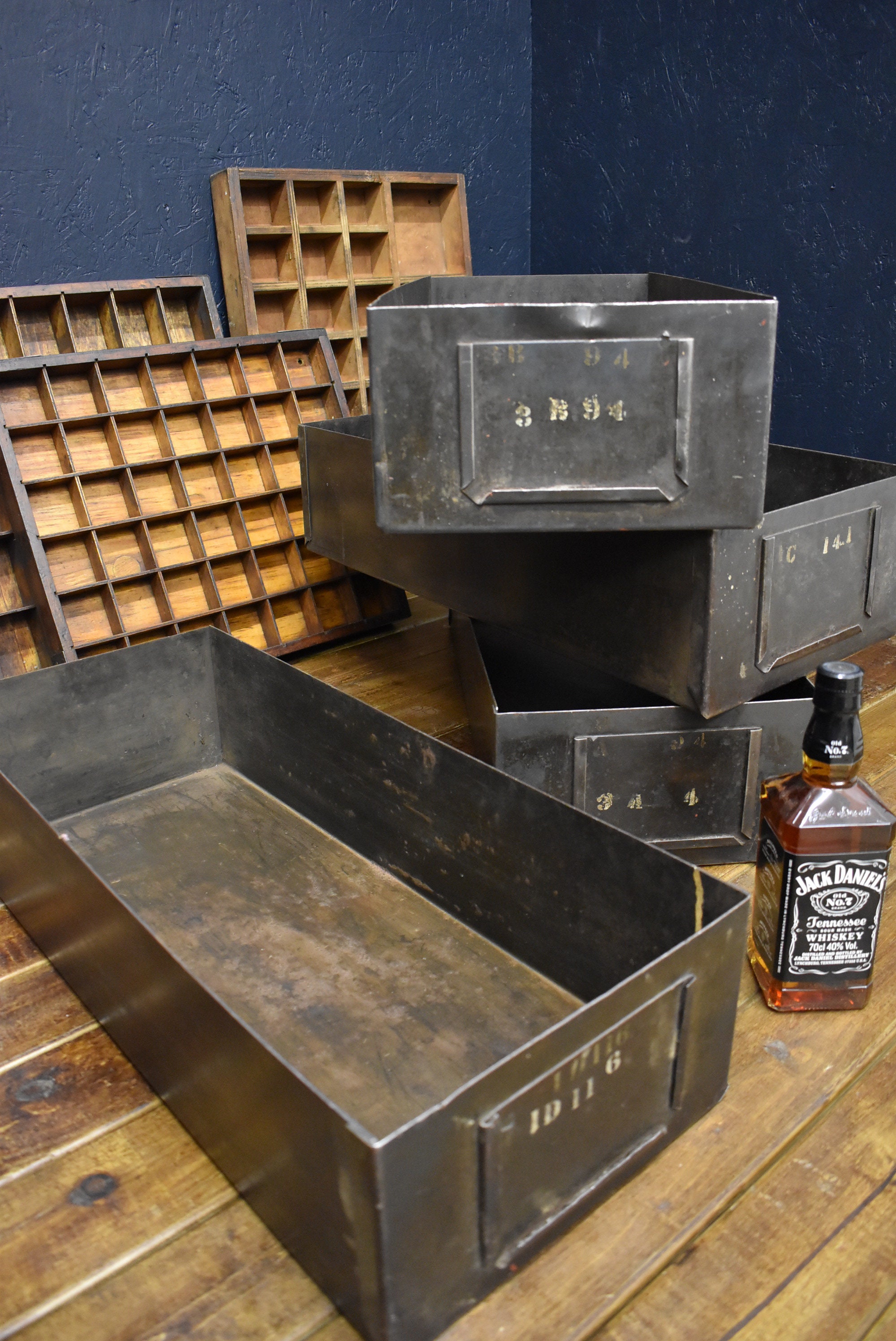 Industrial Large Metal Storage boxes Etsy
