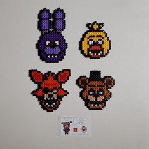 Five Nights At Freddy&#39;s - Animatronics: Bonnie, Chica, Foxy, Freddy (Perler Beads)