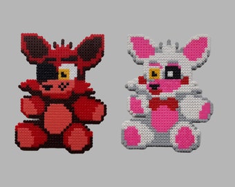 Five Nights At Freddy's - Foxy & Mangle Plushies (Perler Beads)