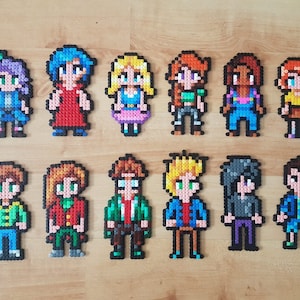 Stardew Valley - Bachelors / Bachelorettes: Abigail Emily Hayley Leah Maru Penny Alex Elliot Harvey Sam Sebastian Shane (Perler Beads)