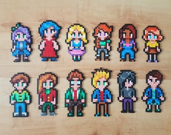 Stardew Valley - Bachelors / Bachelorettes: Abigail Emily Haley Leah Maru Penny Alex Elliot Harvey Sam Sebastian Shane (Perler Beads)