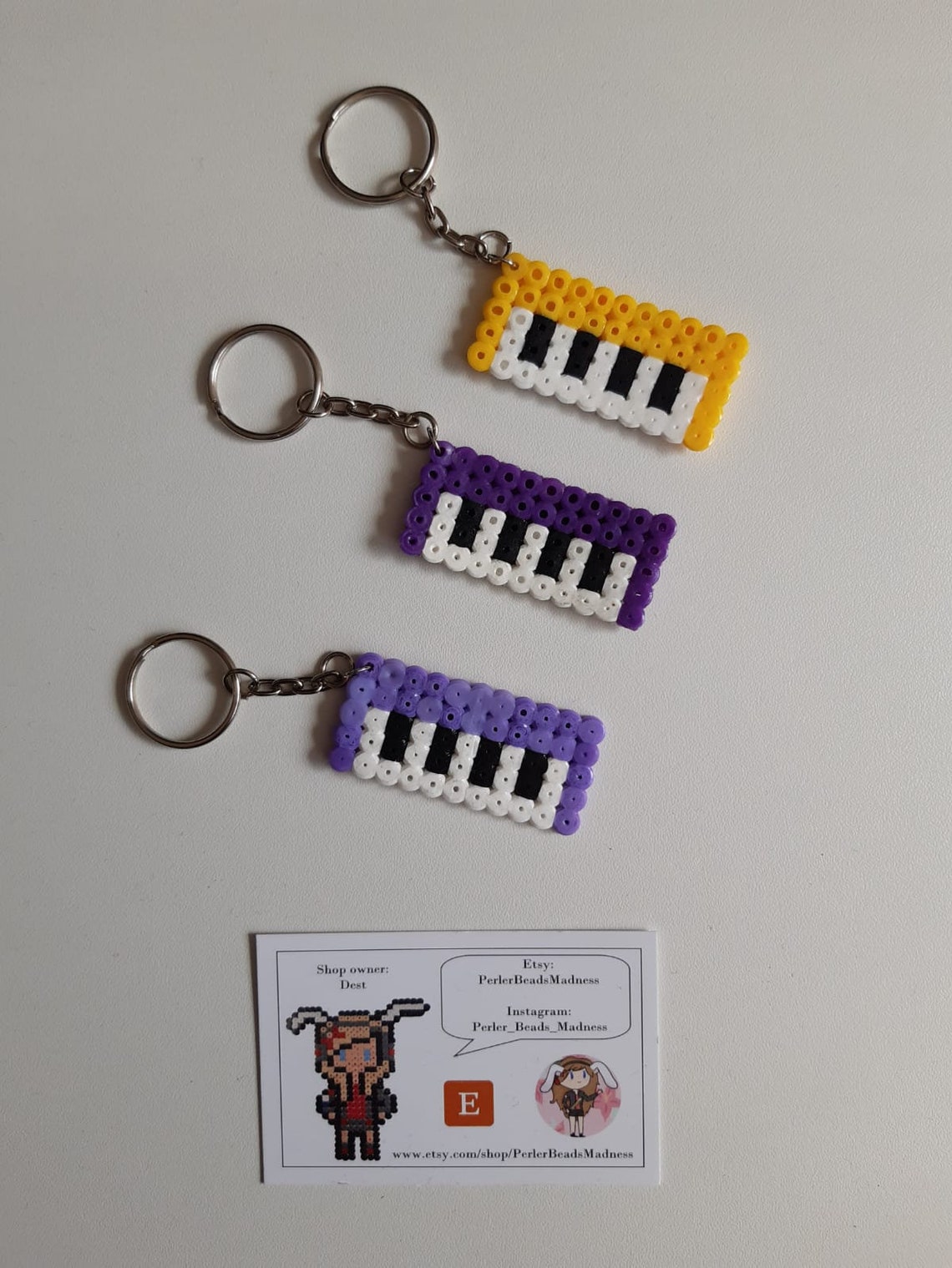 Keychains Perler Beads Etsy