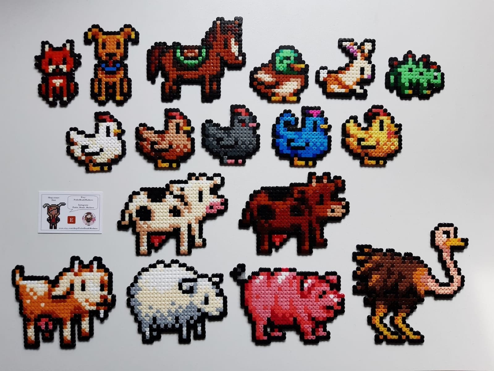 Little Animals, Cute Animals, Animal Beads, Perler Beads, Perler Bead Art,  Hama Beads Art, Cute Animal Beads, Animals Pixel, Animals Sprite 