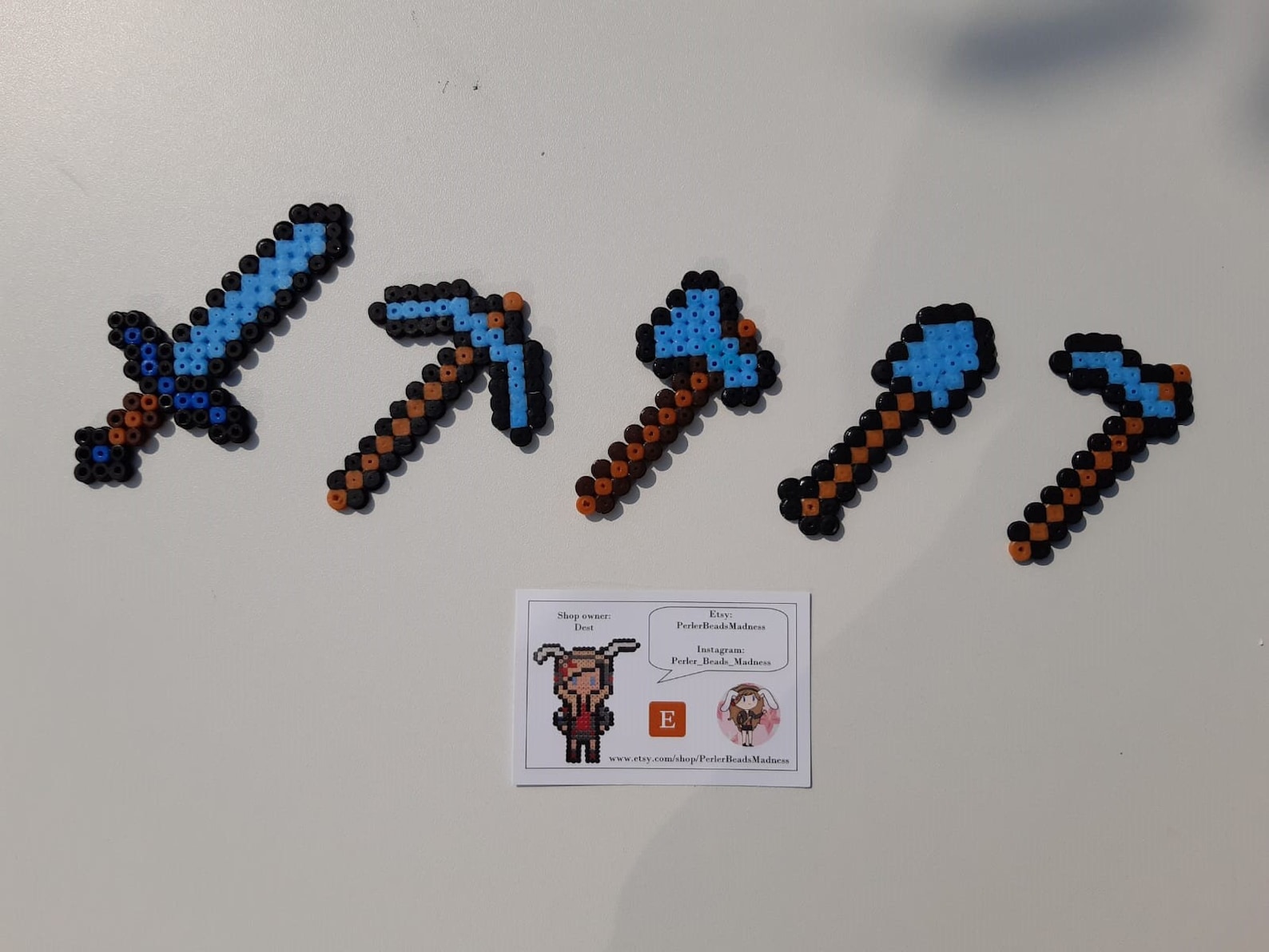 Minecraft Tools Perler Beads Etsy
