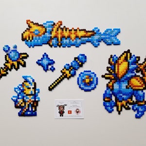 Terraria - Stardust Items: Stardust Armor, Stardust Dragon, Staff, Stardust Fragment, Stardust Cell Staff, Stardust Guardian (Perler Beads)