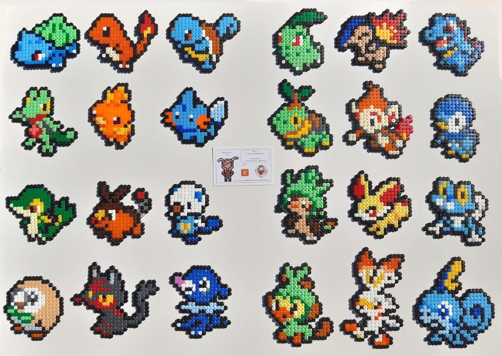 Starter Pokemon - Perler Beads/Fuse Beads/Pixel Art