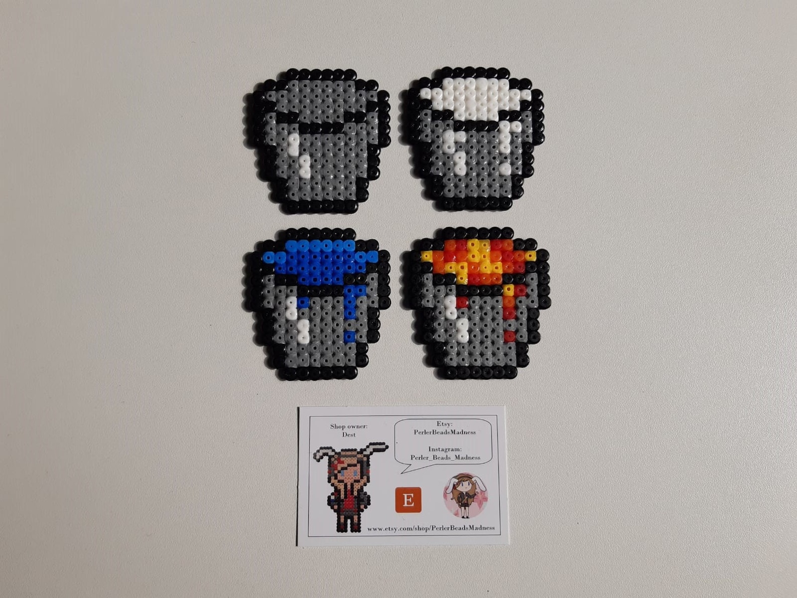 Minecraft Buckets Perler Beads | Etsy