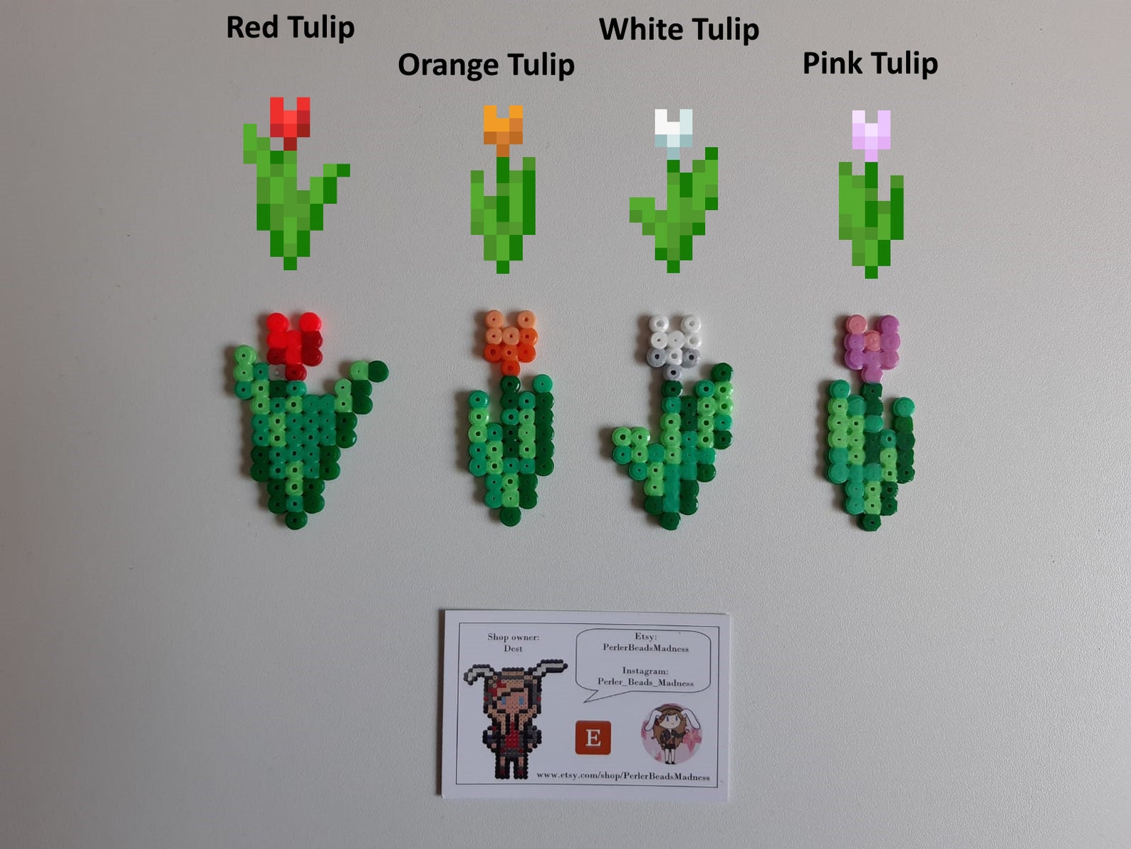 Minecraft Flowers Perler Beads Etsy
