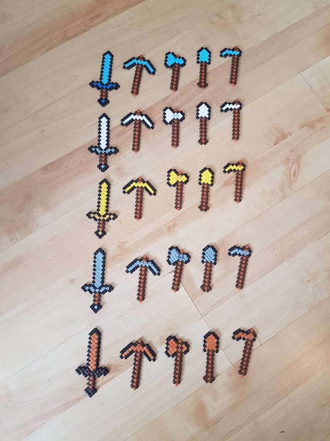 Minecraft Tools Perler Beads Etsy