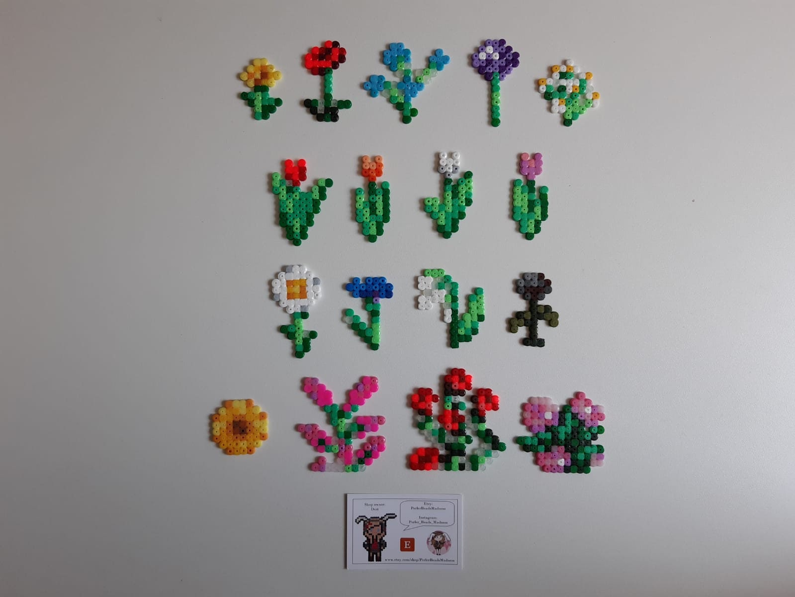 Minecraft Flowers Perler Beads Etsy