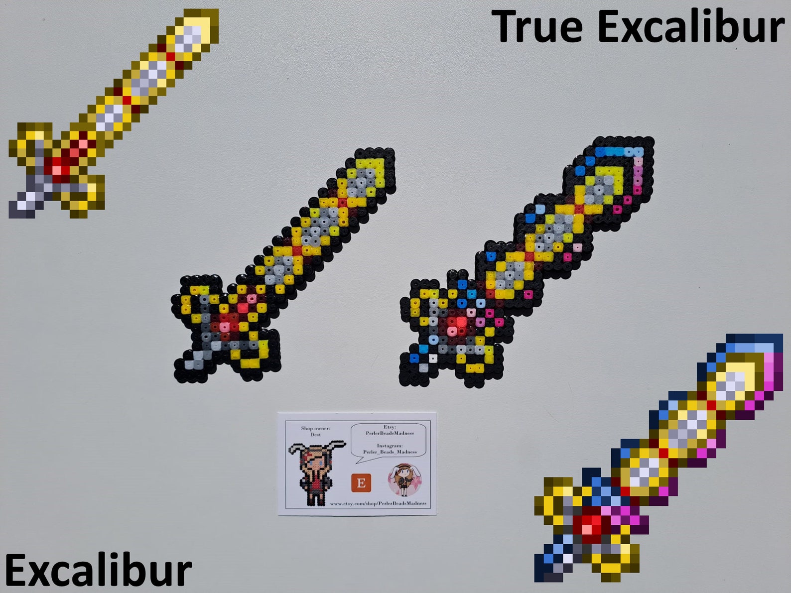 Terraria Magnet Accessory Terraria Swords Perler Beads Art, Handmade Pixel Art, Magnet, Accessory ...