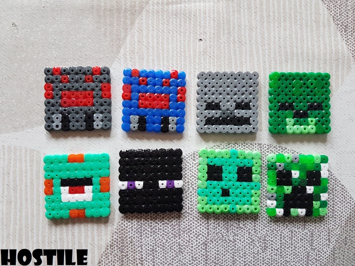 Minecraft Mob Faces perler Beads Etsy