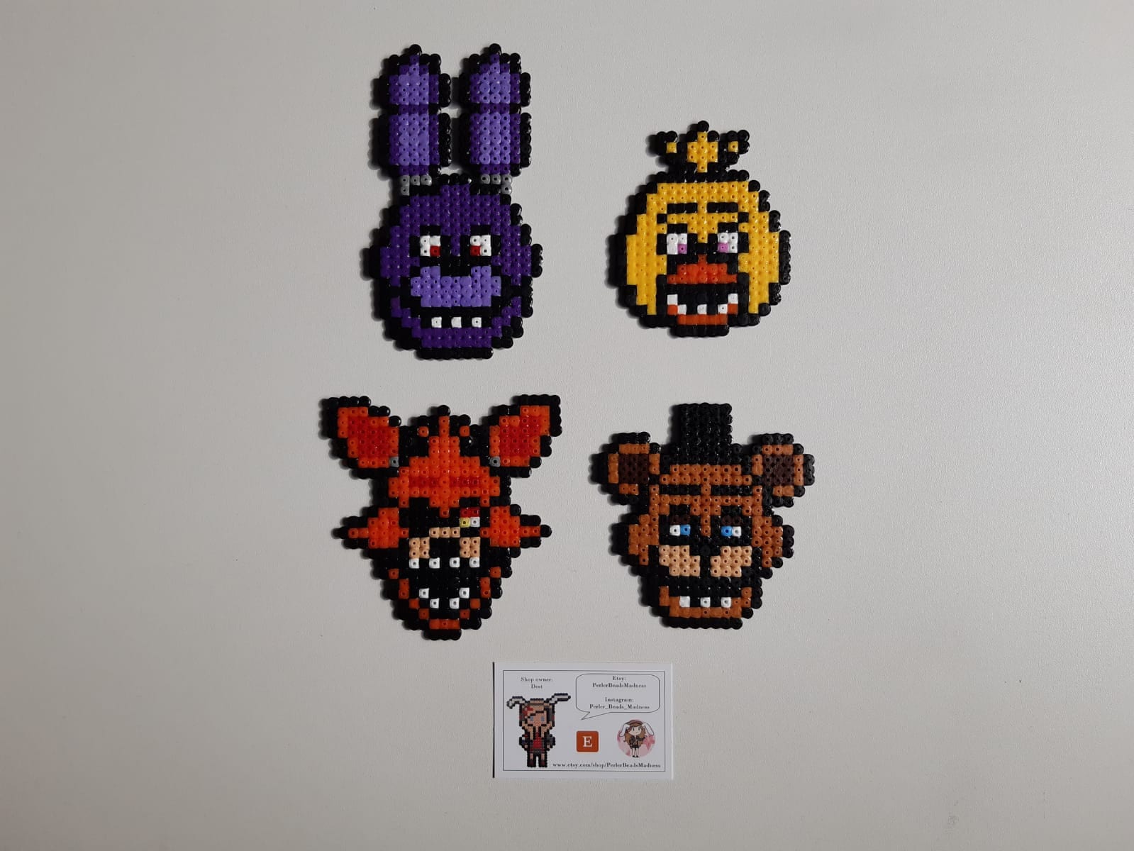 FNaF Freddy Earrings Perler (more Five Nights at Freddy's characters)