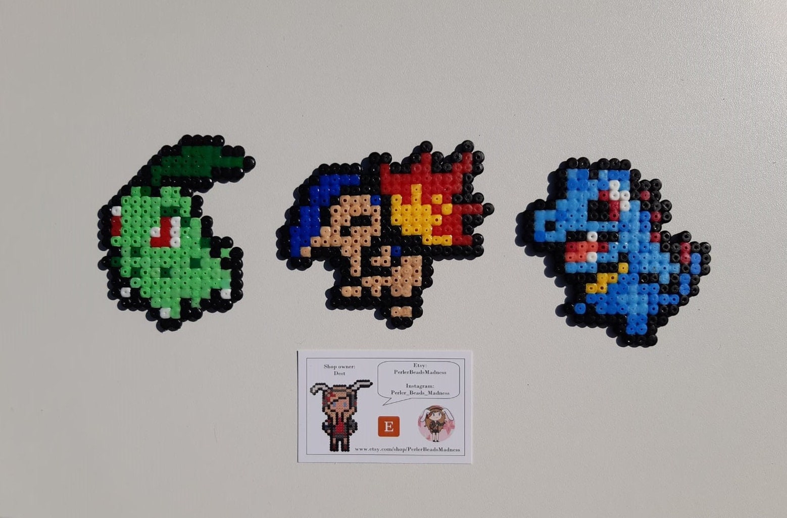 Sierra on Instagram: Here are some mini perler bead starter pokemon that I  added to our  store this morning! These are my original designs and I'm  pretty p…