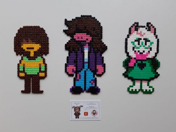 Deltaruneキャラクターのパーラービーズアート、ハンドメイドピクセル