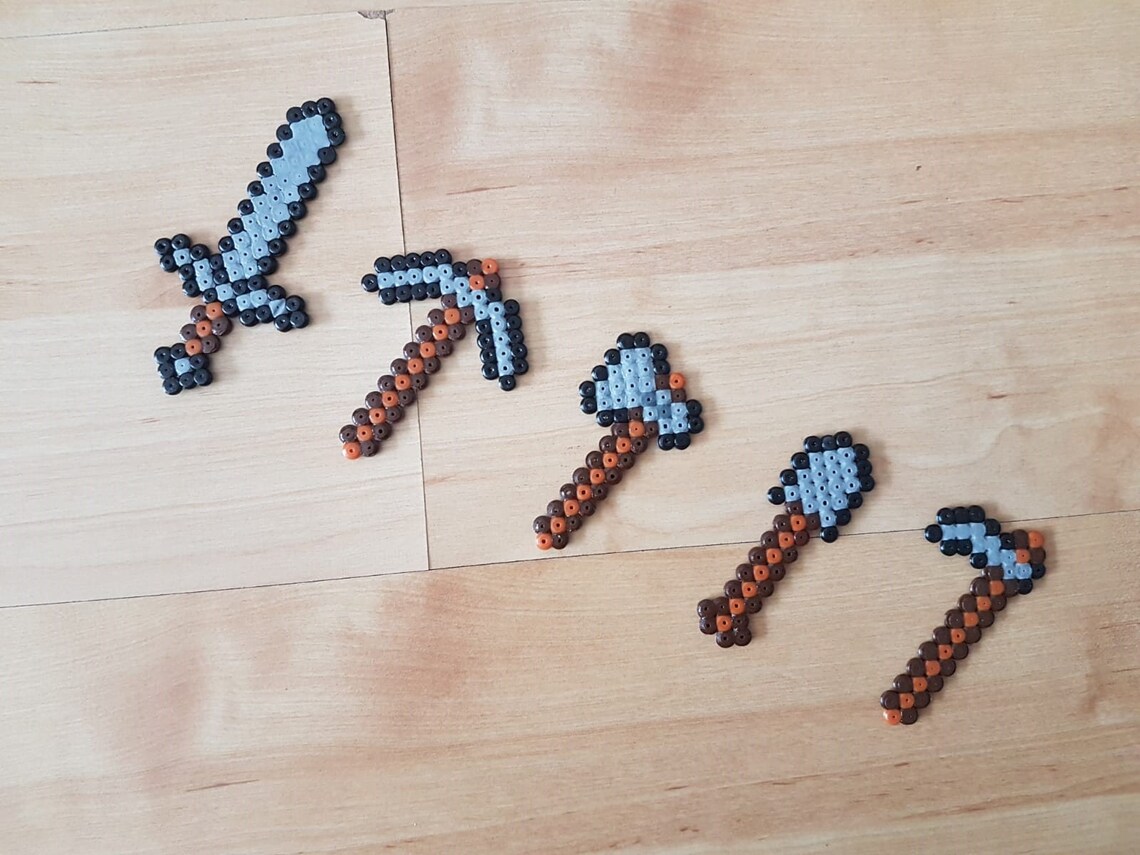 Minecraft Tools Perler Beads Etsy