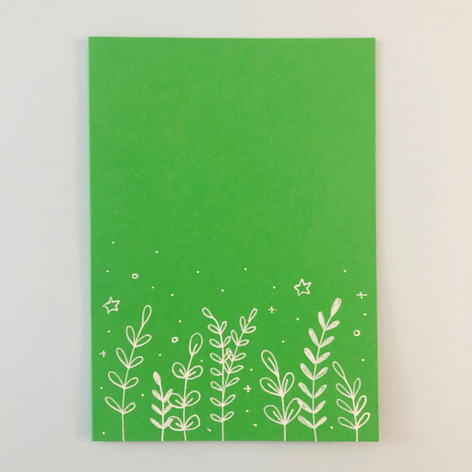 Green Greetings Card Floral Handmade Etsy