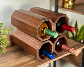 Wine Racks, Stackable Wine Rack, Wine Holder, Wine rack countertop, Wood Wine Rack, Wood Wine Holder