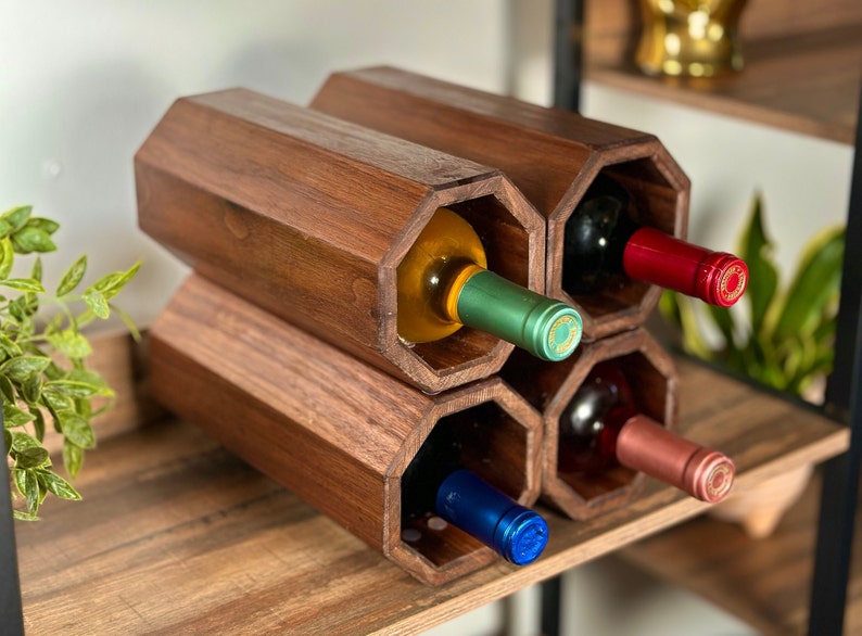 Wine Racks, Stackable Wine Rack, Wine Holder, Wine rack countertop, Wood Wine Rack, Wood Wine Holder image 1