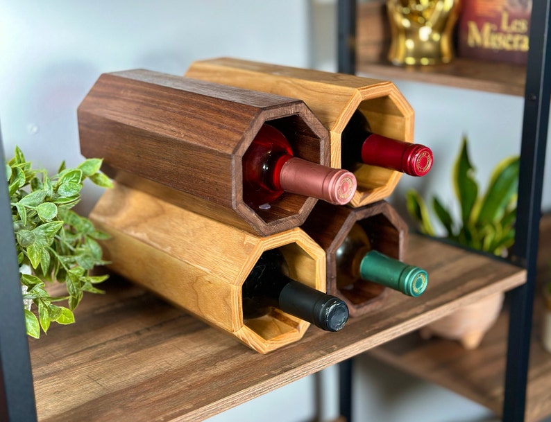 Wine Racks, Stackable Wine Rack, Wine Holder, Wine rack countertop, Wood Wine Rack, Wood Wine Holder image 2